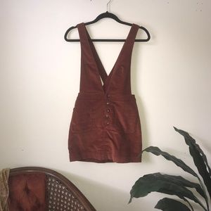 Copper Corduroy Overall Dress